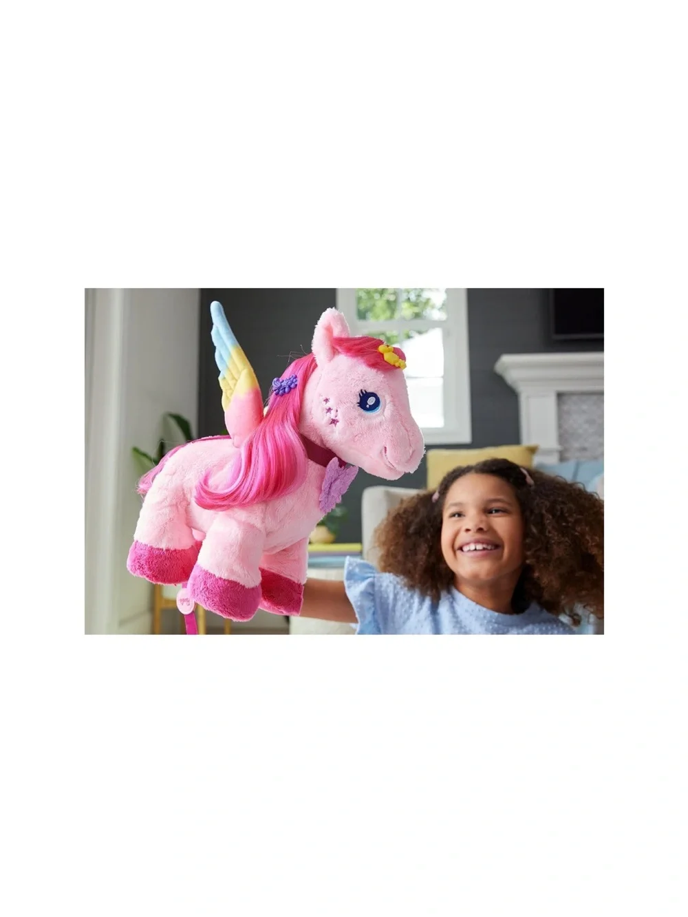 Barbie Walk & Flutter Pegasus Plush Toy, 11-inch Walking Plushie